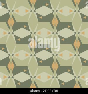green and yellow geometric seamless vector pattern Stock Vector