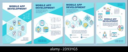 Mobile app development brochure template Stock Vector