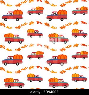 Thanksgiving Fall fest pumpkin seamless pattern Stock Vector