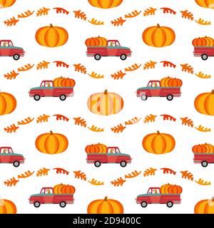 Thanksgiving Fall fest pumpkin seamless pattern Stock Vector