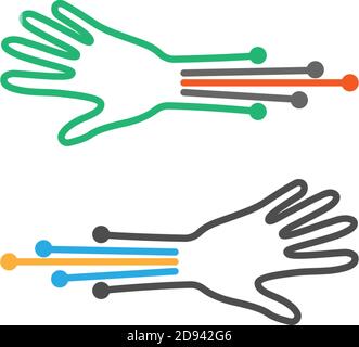 Circuit technology icon logo template Stock Vector