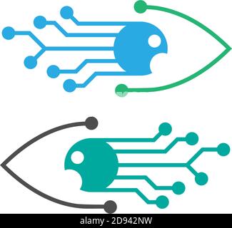 Circuit technology icon logo template Stock Vector