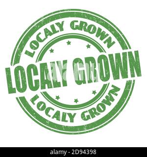 Localy grown grunge rubber stamp on white background, vector illustration Stock Vector