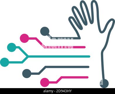 Circuit technology icon logo template Stock Vector