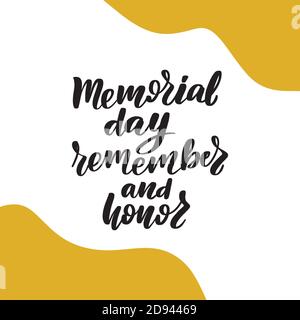 Memorial Day - Remember and Honor Poster American Stock Vector
