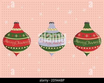 Christmas ball design,isolated elements in different coloring Stock Vector