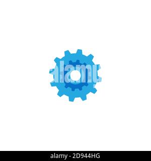 Blue Gear or cog icon. Stock vector illustration isolated Stock Vector