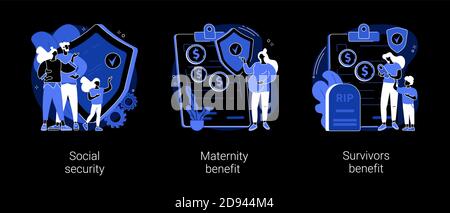 State allowance abstract concept vector illustrations. Stock Vector