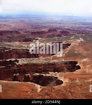 Panoramic view from the grand view point in the Canyonlands National Park, Utah, USA Stock Photo