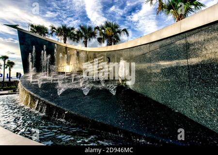 Entrance to the John F. Kennedy Space Center (KSC) i on Merrit Island Florida Stock Photo