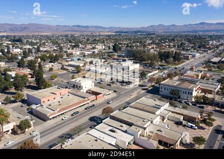 Aerial views above downtown Santa Maria, California