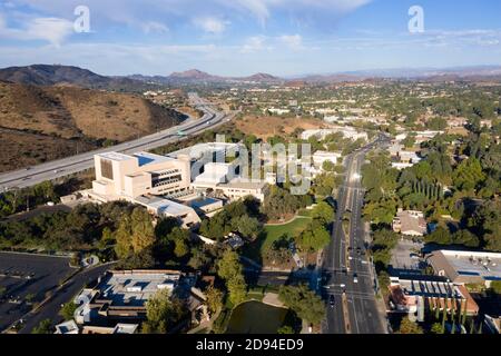 Aerial views above the Conejo Valley and Thousand Oaks in Ventura County, California Stock Photo