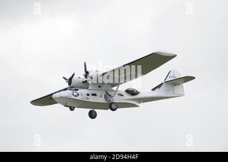 PBY Catalina, Miss Pick Up, flying at the Duxford Air Show 2019- flying boat Stock Photo