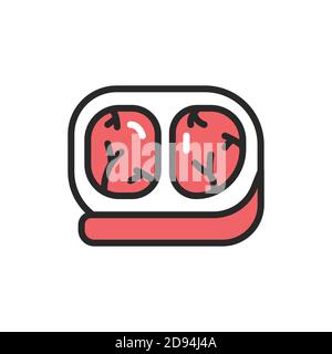 Beef steak color line icon. Pictogram for web page, mobile app, promo. Stock Vector