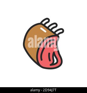 Lamb meat color line icon. Pictogram for web page, mobile app, promo. Stock Vector