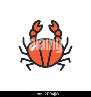 Crab color line icon. Pictogram for web page, mobile app, promo. Stock Vector