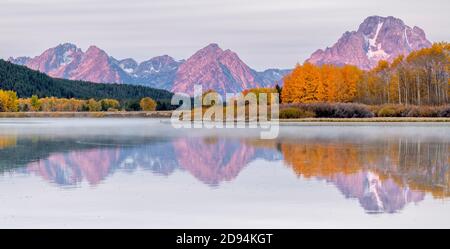 Oxbow Bend at sunrise, Snake River, Grand Teton National Park, WY, USA, by Dominique Braud/Dembinsky Photo Assoc