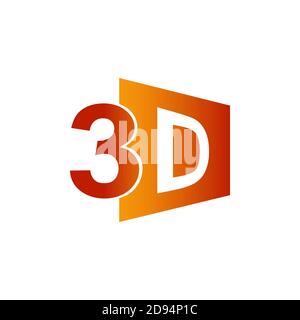 3D logo design vector template Stock Vector