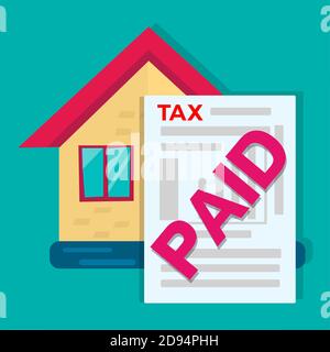 home tax paid concept symbol vector illustration Stock Vector