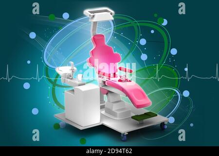 3d illustration dental chair in color background Stock Photo