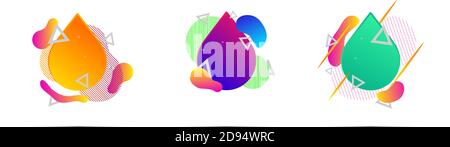 Abstract element shape design. gradient geometric lines, dots, liquid. Fluid design vector illustration Stock Vector
