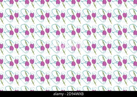 Tulips seamless pattern for design. Stock Vector