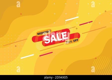 Abstract sale promotion with discount wave elegant background, Midnight Sale Offer background Stock Vector