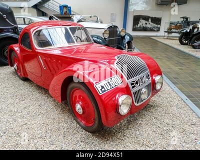 PRAGUE/CZECH REPUBLIC - CIRCA MAY 2016: JAWA sport car in a museum. Stock Photo