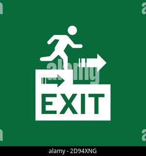 Illustration of vector graphic of signs for evacuation routes perfect for suitable to be a sticker to be posted on the wall so that it can be read dur Stock Vector