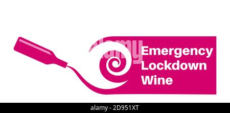 Emergency lockdown wine vector 2020 vintage Stock Vector