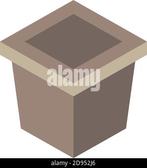 garbage bin park Isometric style icon vector illustration design Stock Vector