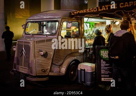 London, UK, December 15, 2012: Southbank Centre Food Market Stock Photo