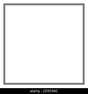 Frame of two black lines on a white background. Illustration for design. Stock Photo