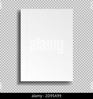 White book mockup on transparent background. Isolated vector object. EPS 10 Stock Vector