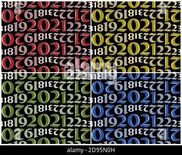 The Seamless red backgrounds with numbers. Stock Vector
