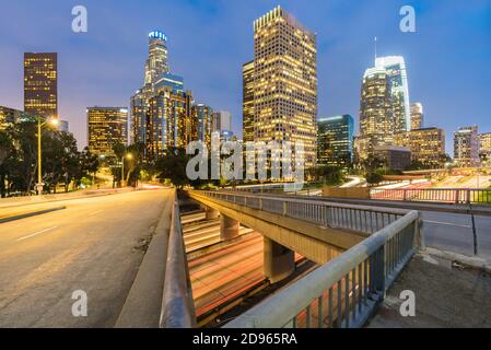 Los Angeles Downtown Sunset, LA California, USA.