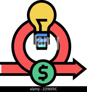 business idea of circular economy color icon vector illustration Stock ...
