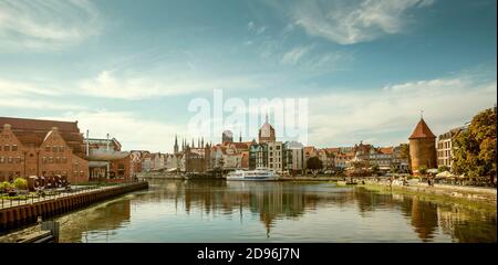 Gdansk, Poland - October 05, 2020: Old town of Gdansk city at Motlawa river, Poland Stock Photo