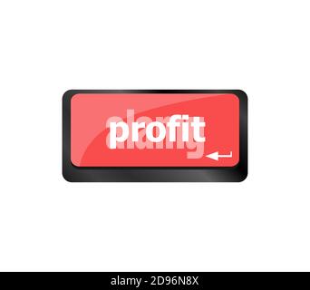 Profit key showing returns for internet businesses Stock Photo