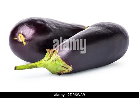 Two ripe eggplants Stock Photo