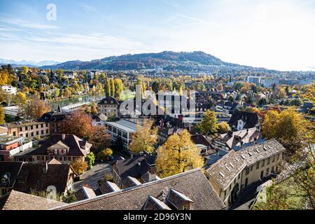 Bern Switzerland - 10.25.2020 View over Bern in the Autumn, cityscape