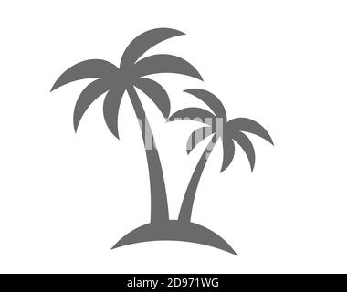Palm trees on the island. Summer travel vacation vector illustration. Stock Vector
