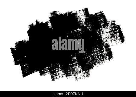 Black expressive brush strokes isolated on the white background. Space for your own text Stock Photo