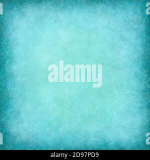 Watercolor grunge background in turquoise with lightening in the center Stock Photo