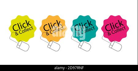 Click and Collect internet shopping consept Stock Vector