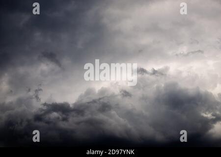 Dramatic gray clouds in the sky. Gray and white cloudy sky Stock Photo