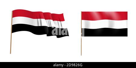 colorful naturalistic waving Egypt flag. Vector Illustration. EPS10 Stock Vector