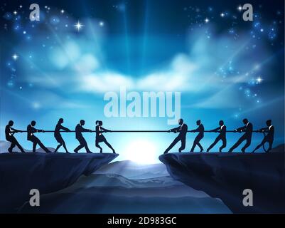 Tug of War Rope Pulling Silhouette Business People Stock Vector Image & Art  - Alamy