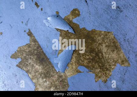 Epoxy flooring coat tearing off due to quality issue. Stock Photo