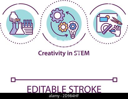 Creativity in STEM concept icon Stock Vector